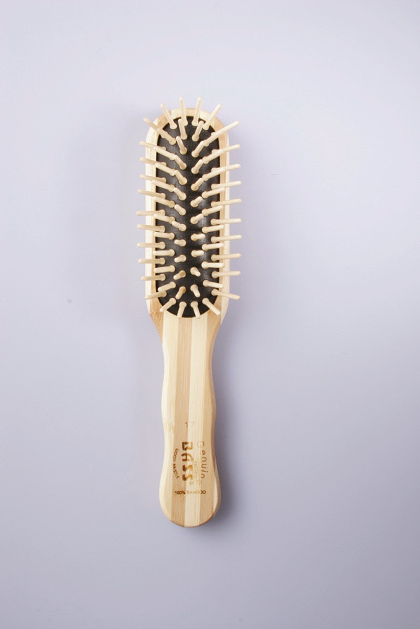 BASS The Green Brush 17 | Medium Paddle Hairbrush with Bamboo Pins + Bamboo Handle