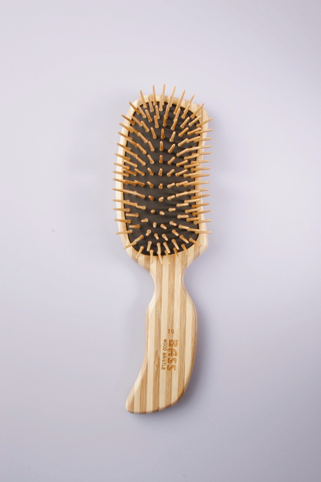 BASS The Green Brush 19 | Semi 'S' Hairbrush with Bamboo Pins + Bamboo Handle