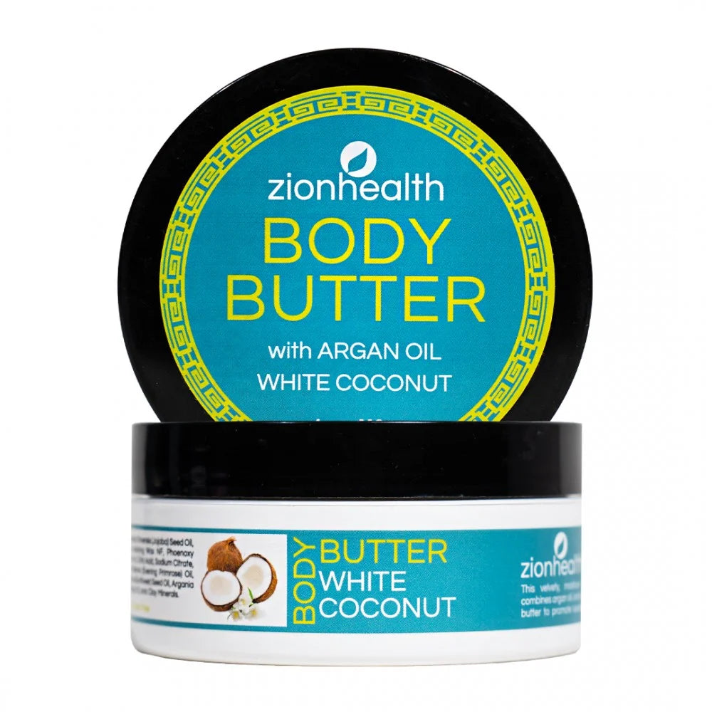 Zion Health Body Butter with Argan Oil - White Coconut - 4oz