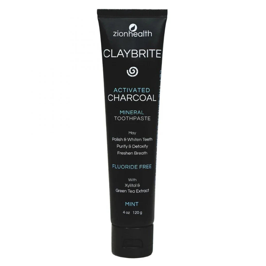 Zion Health Activated Charcoal Toothpaste- ClayBrite 4oz