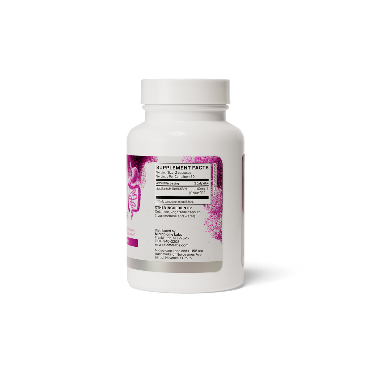 Microbiome Labs HU58 new packaging Supplement Facts and ingredients