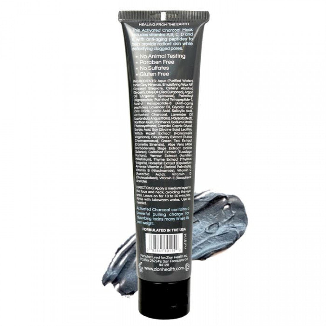 Zion Health Charcoal Face Mask - Deep Pore Cleanser 4oz