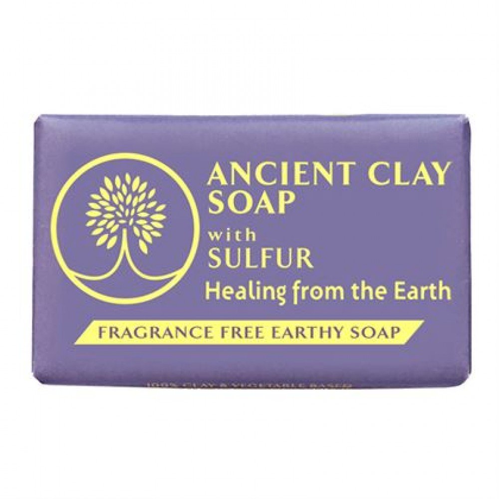 Zion Health Ancient Clay Soap with Sulfur - Fragrance Free 6 oz.