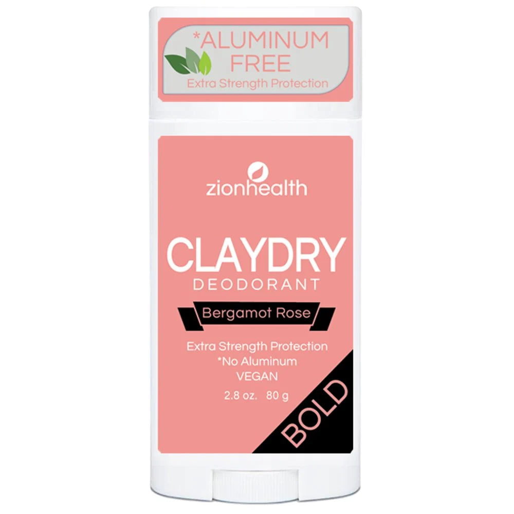 Zion Health CLAYDRY BOLD Vegan Deodorant - Bergamot Rose 2.8 oz.