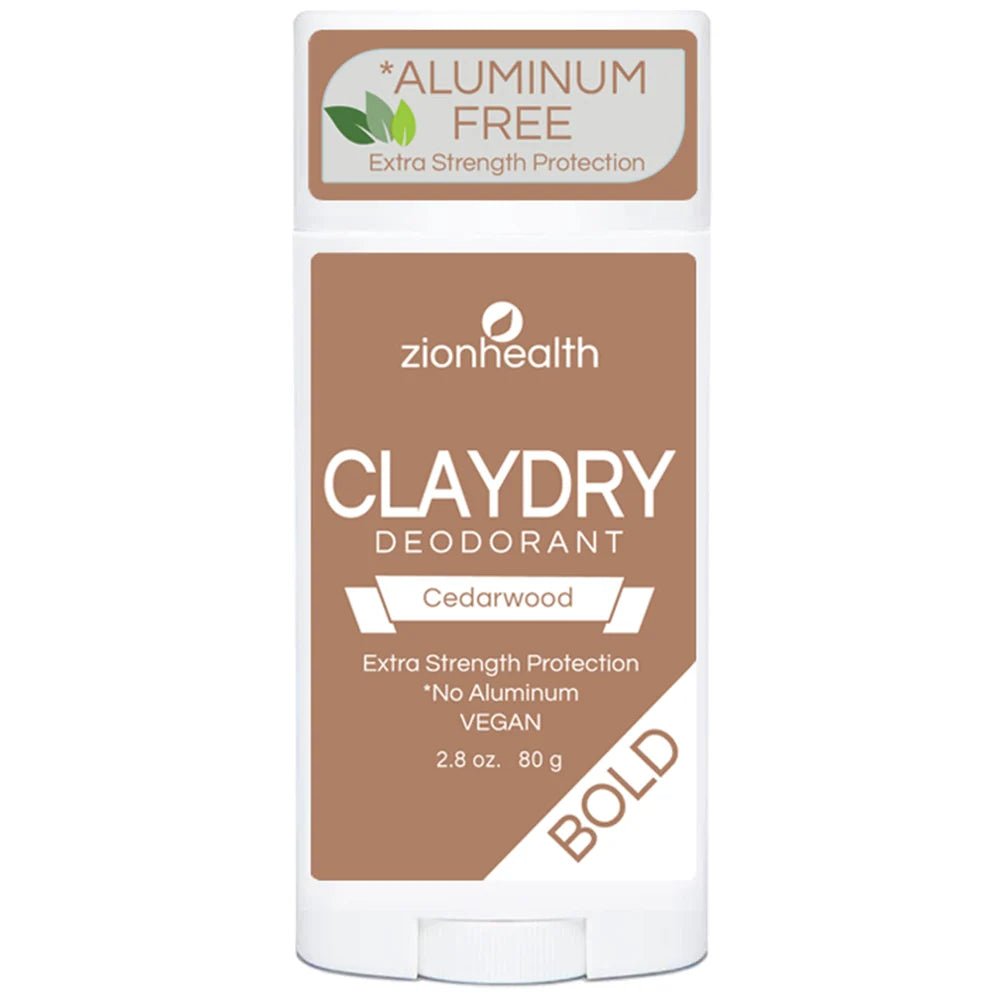 Zion Health CLAYDRY BOLD Vegan Deodorant - Cedarwood 2.8 oz.