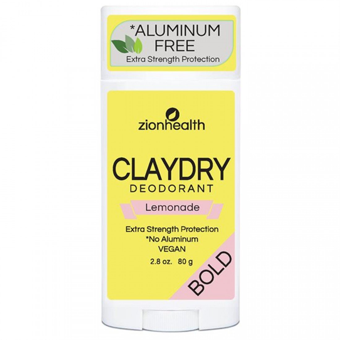 Zion Health CLAYDRY BOLD Vegan Deodorant – Lemonade 2.8 oz.
