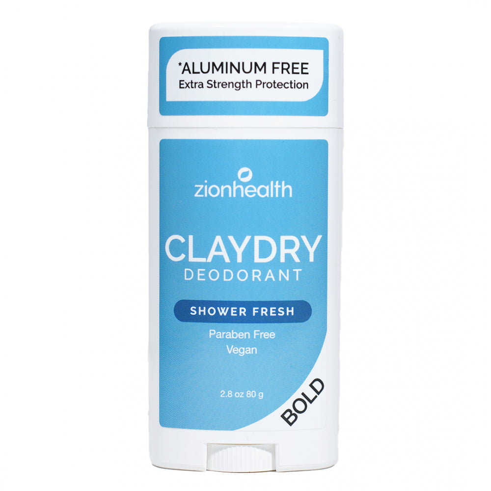 Zion Health CLAYDRY BOLD Vegan Deodorant - Shower Fresh 2.8 oz.