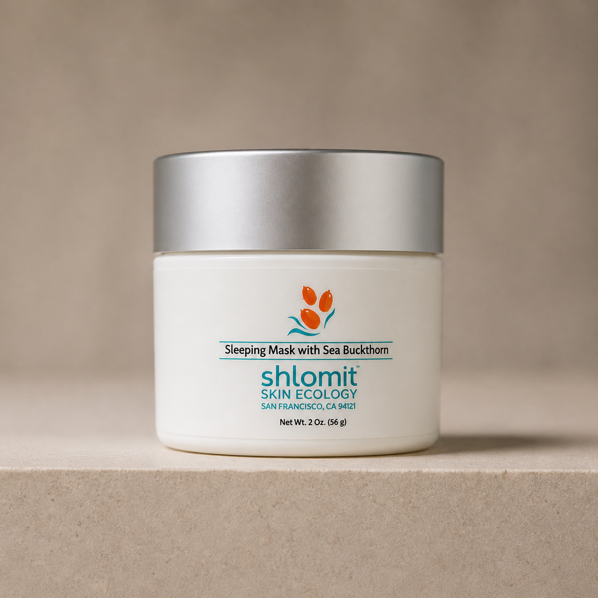 Sleeping Mask with Sea Buckthorn 2 oz original product photo showing jar label