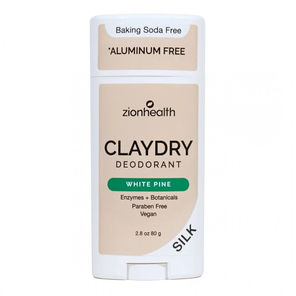 Zion Health CLAYDRY SILK Vegan Deodorant - White Pine 2.5 oz.