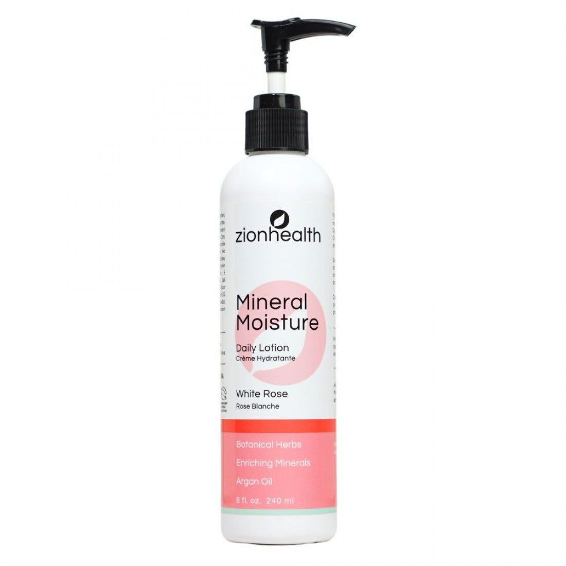 Zion Health Moisture Intense Lotion with Argan Oil - White Rose 8oz.