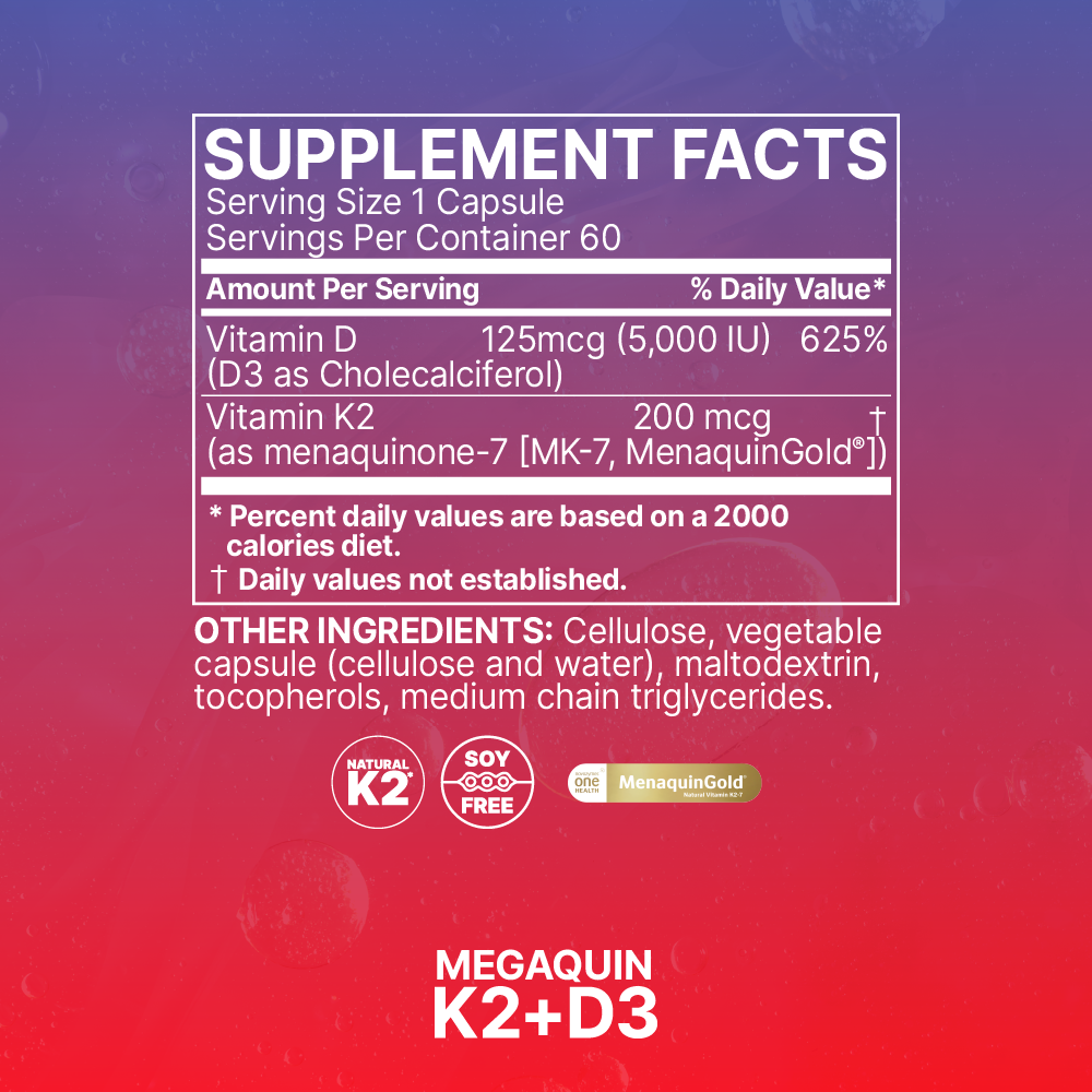 Microbiome Labs MegaQuin K2+D3 60 Capsules