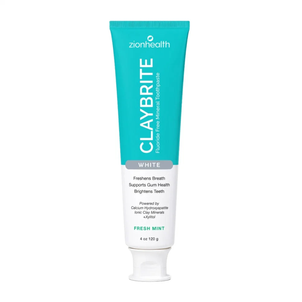 Zion Health ClayBrite White Fluoride-Free Toothpaste – 4 oz