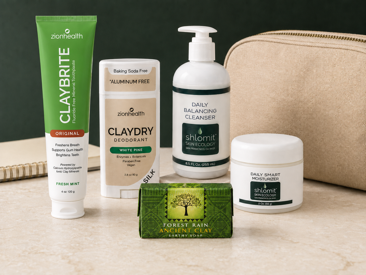 Beauty Network Back-to-School personal-care essentials featuring toothpaste, deodorant, soap, hair care, and skincare.