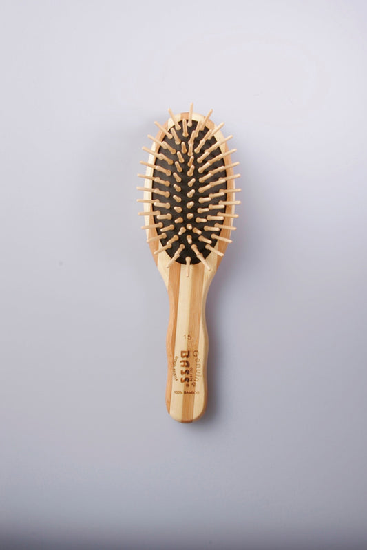 BASS The Green Brush Bamboo Handle + Bamboo Pin Small Oval Hairbrush