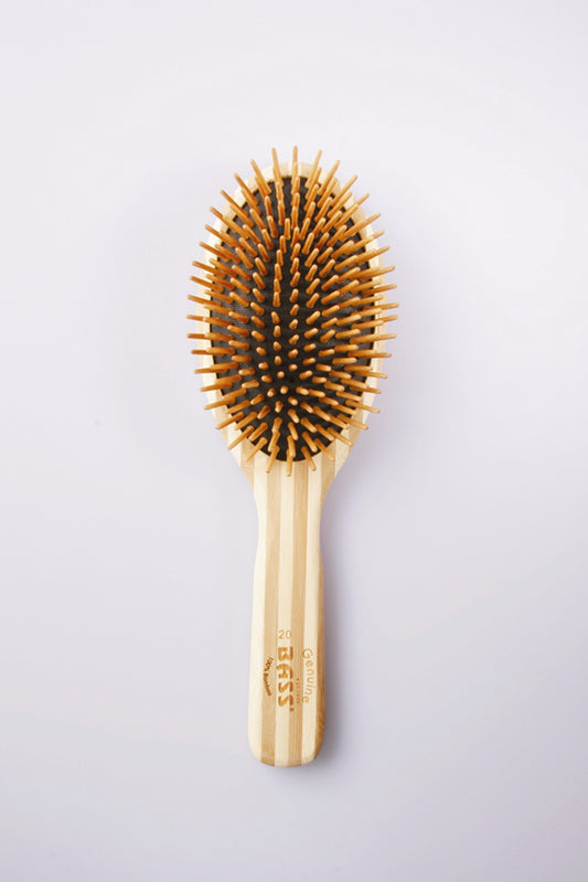 BASS Extra Large Oval Hairbrush with Bamboo Pins + Bamboo Handle