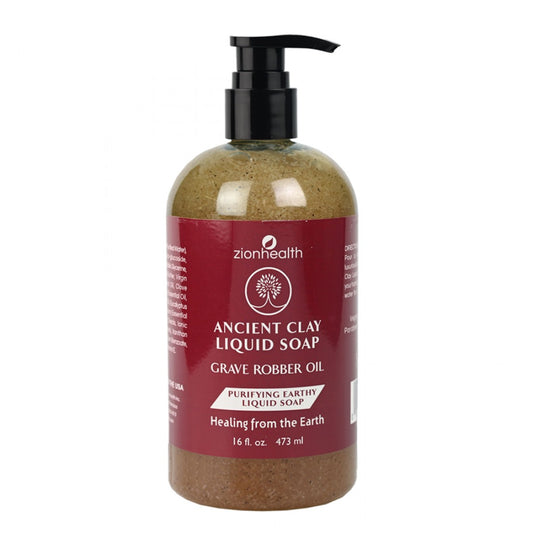 Zion Health Ancient Clay Liquid Soap Grave Robber Essential Oil 16 oz.