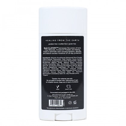 Zion Health CLAYDRY BOLD Vegan Deodorant - Charcoal Mint 2.8 oz.