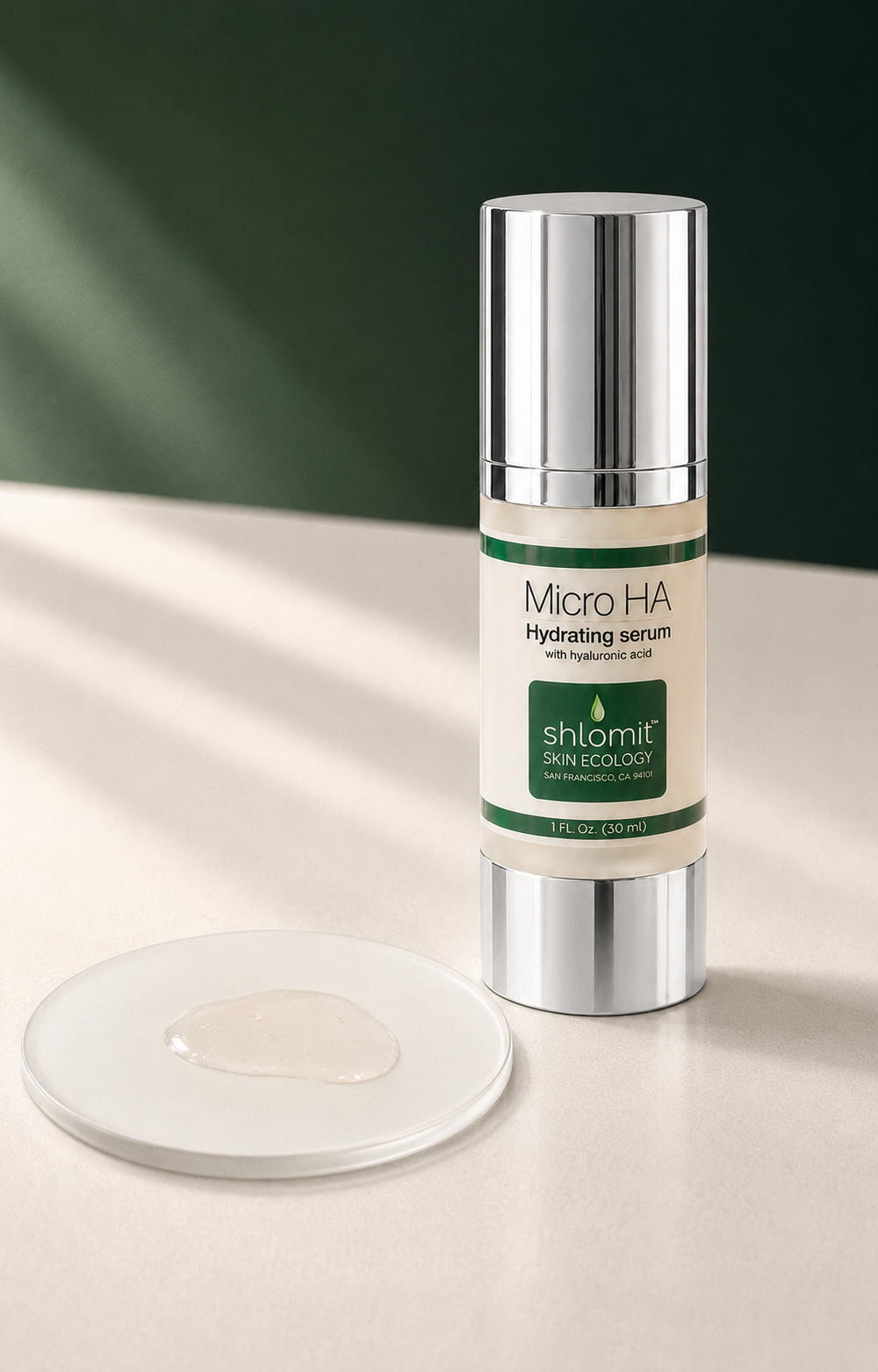 Micro HA Hydrating Serum bottle with serum texture