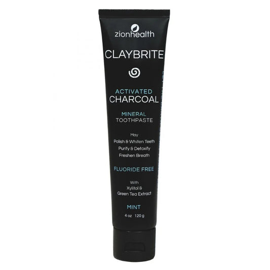Zion Health Activated Charcoal Toothpaste- ClayBrite 4oz