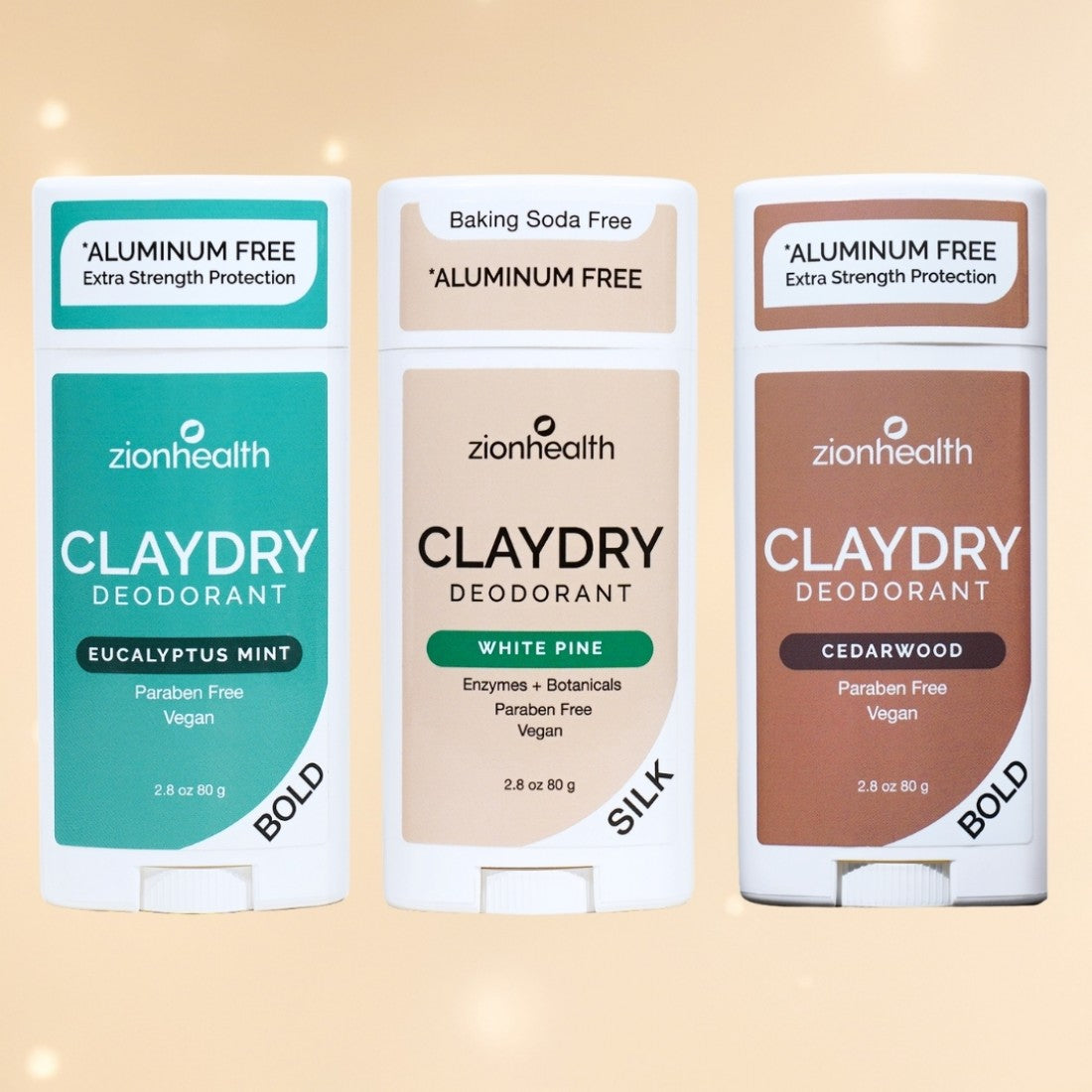 Zion Health Deodorant Trio Gift Bundle (Choose Any 3)