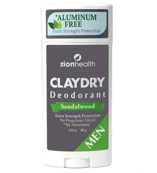 Zion Health CLAYDRY BOLD MEN Vegan Deodorant - Sandalwood 2.8 oz.