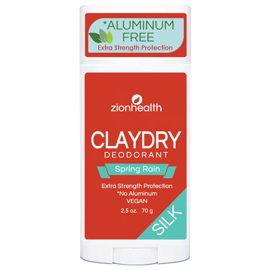 Zion Health CLAYDRY SILK Vegan Deodorant - Spring Rain 2.5 oz.