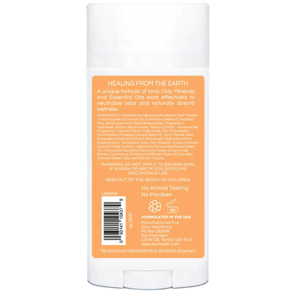 Zion Health CLAYDRY BOLD Vegan Deodorant - Honeysuckle 2.8 oz.