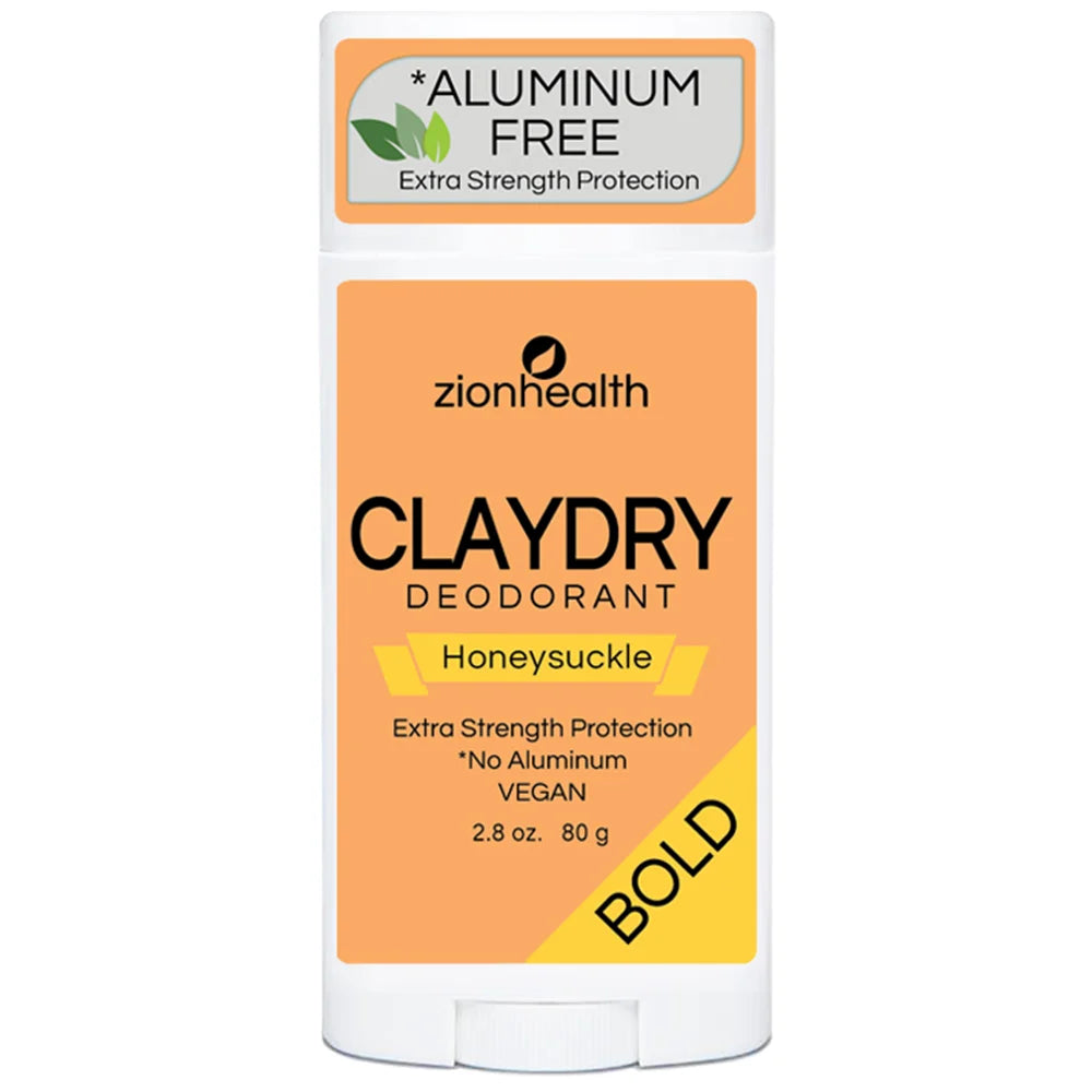 Zion Health CLAYDRY BOLD Vegan Deodorant - Honeysuckle 2.8 oz.