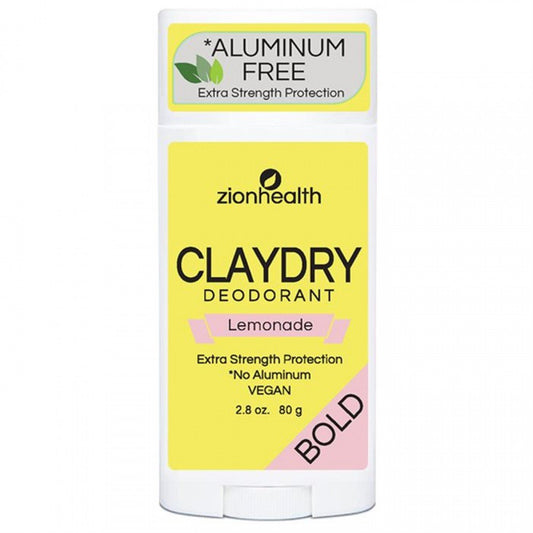 Zion Health CLAYDRY BOLD Vegan Deodorant – Lemonade 2.8 oz.