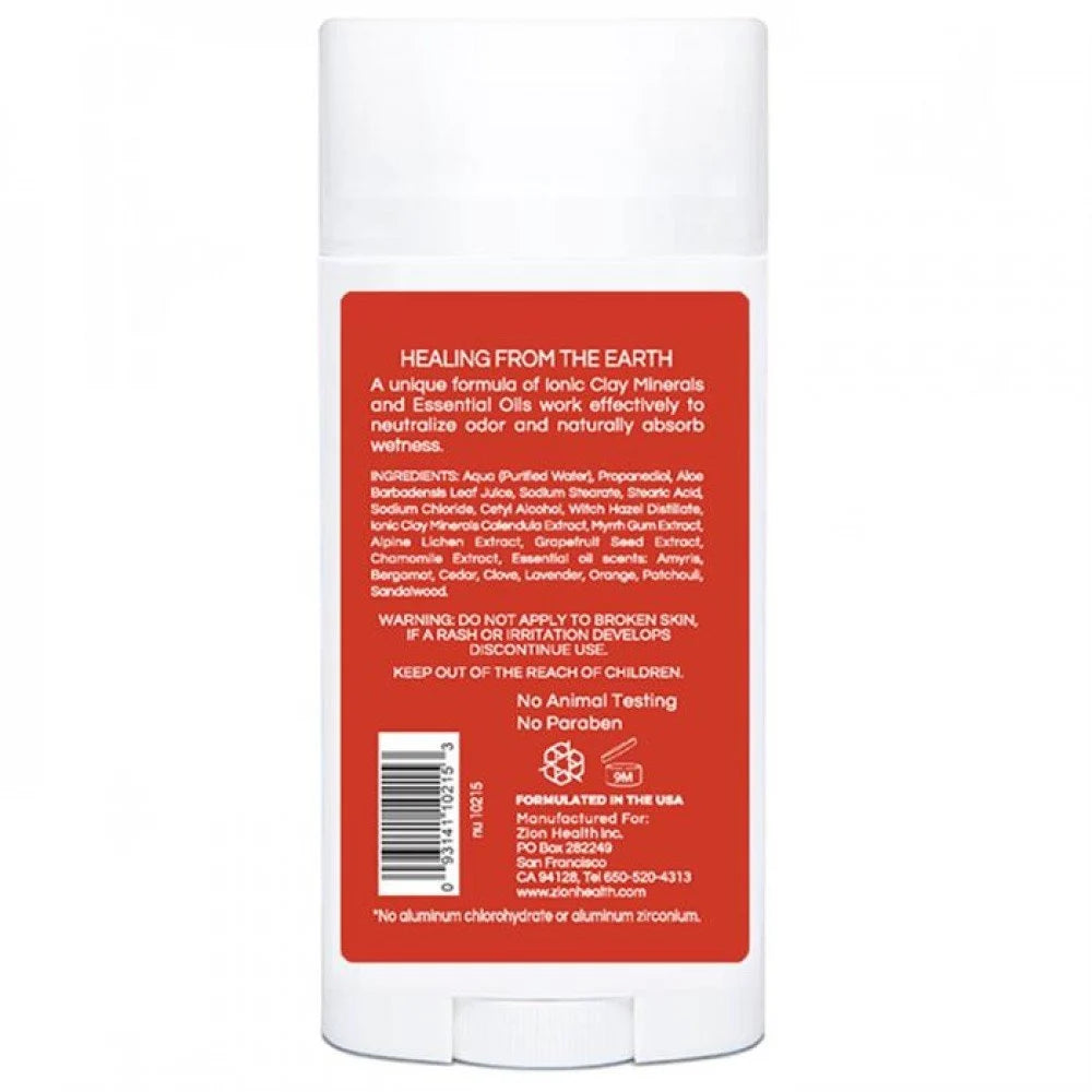 Zion Health CLAYDRY SILK Vegan Deodorant - Patchouli Breeze 2.5 oz.