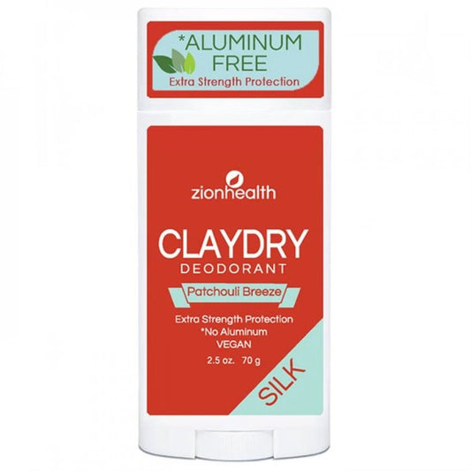 Zion Health CLAYDRY SILK Vegan Deodorant - Patchouli Breeze 2.5 oz.