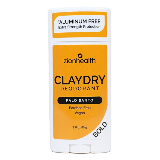 Zion Health CLAYDRY BOLD Vegan Deodorant – Palo Santo 2.8 oz.