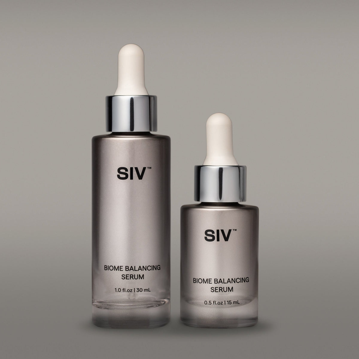 SIV Biome Balancing Serum 15 mL and 30 mL bottles