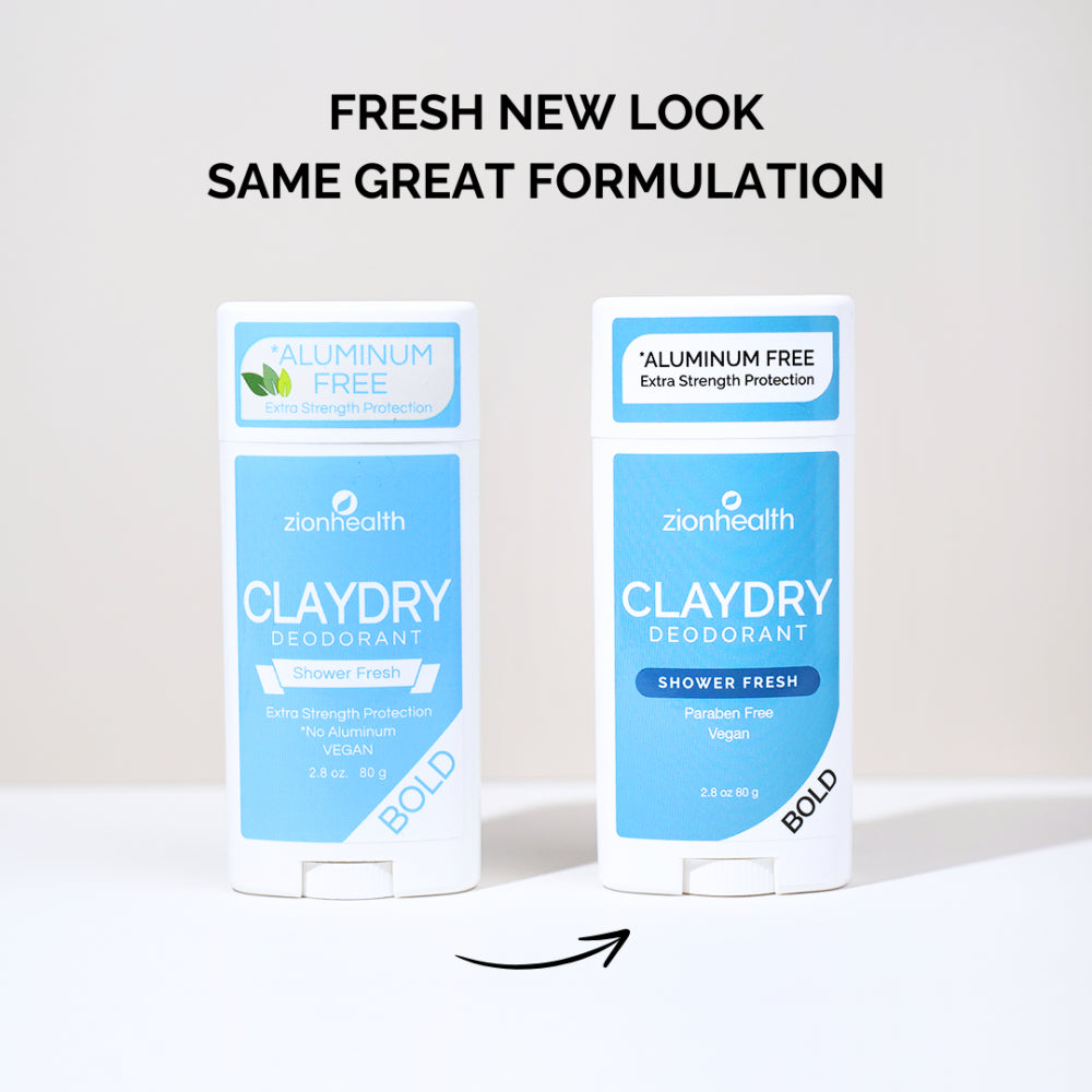 Zion Health CLAYDRY BOLD Vegan Deodorant - Shower Fresh 2.8 oz.