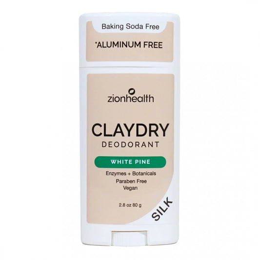 Zion Health CLAYDRY SILK Vegan Deodorant - White Pine 2.5 oz.