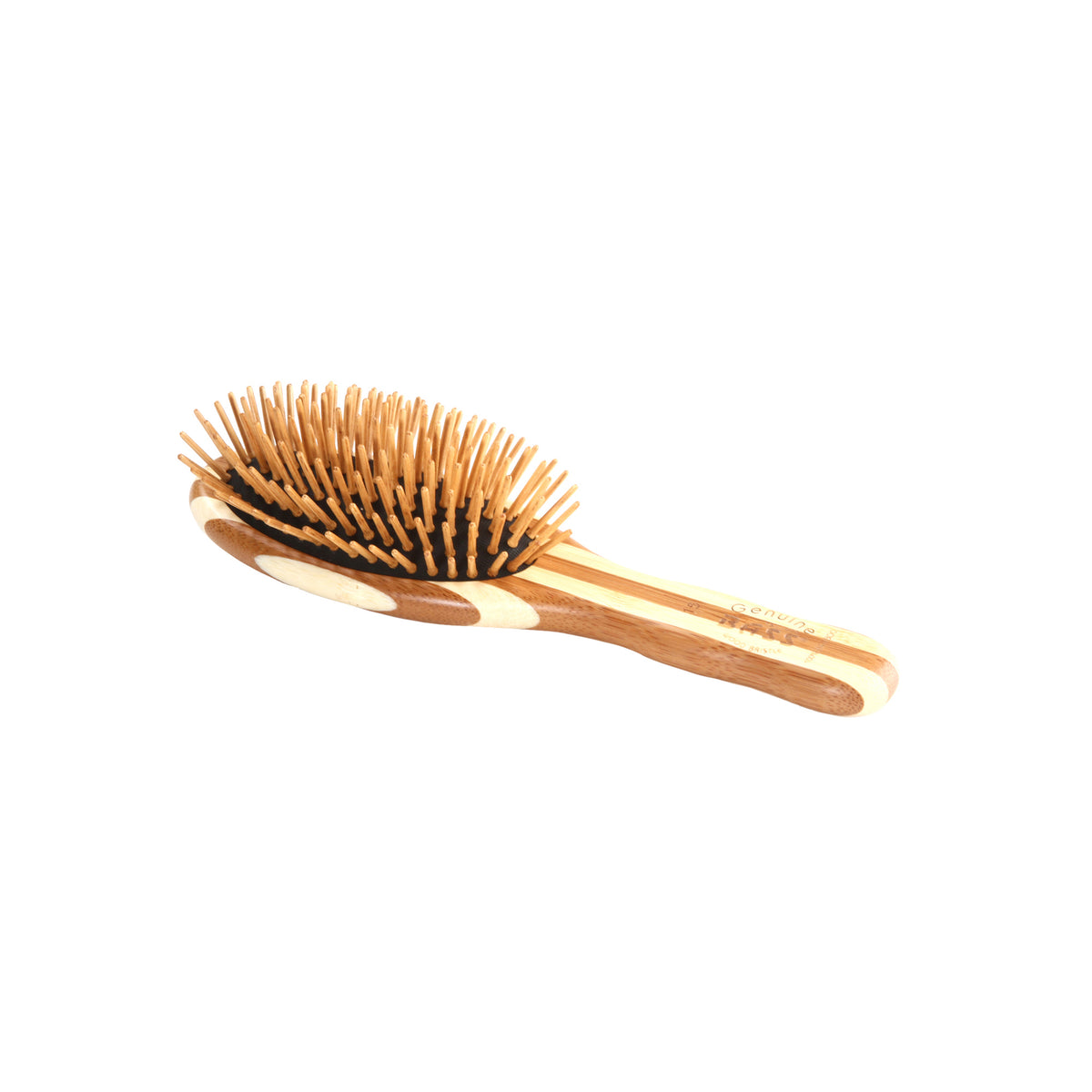 BASS The Green Brush Model 15 bamboo pin hairbrush side view