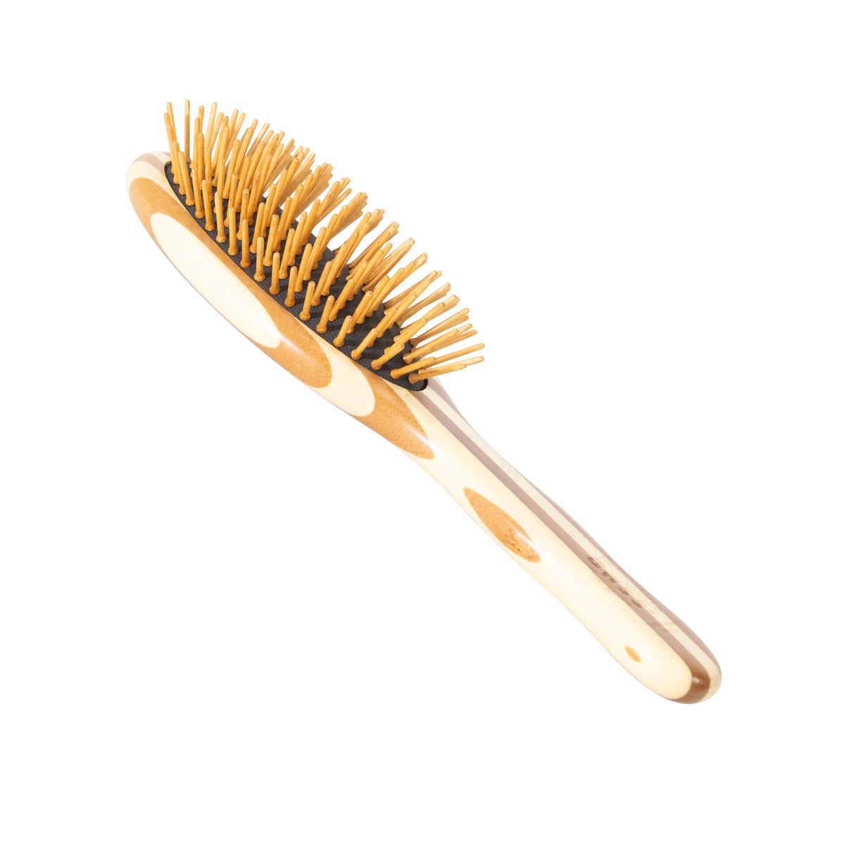 BASS The Green Brush Model 16 bamboo pin hairbrush side view