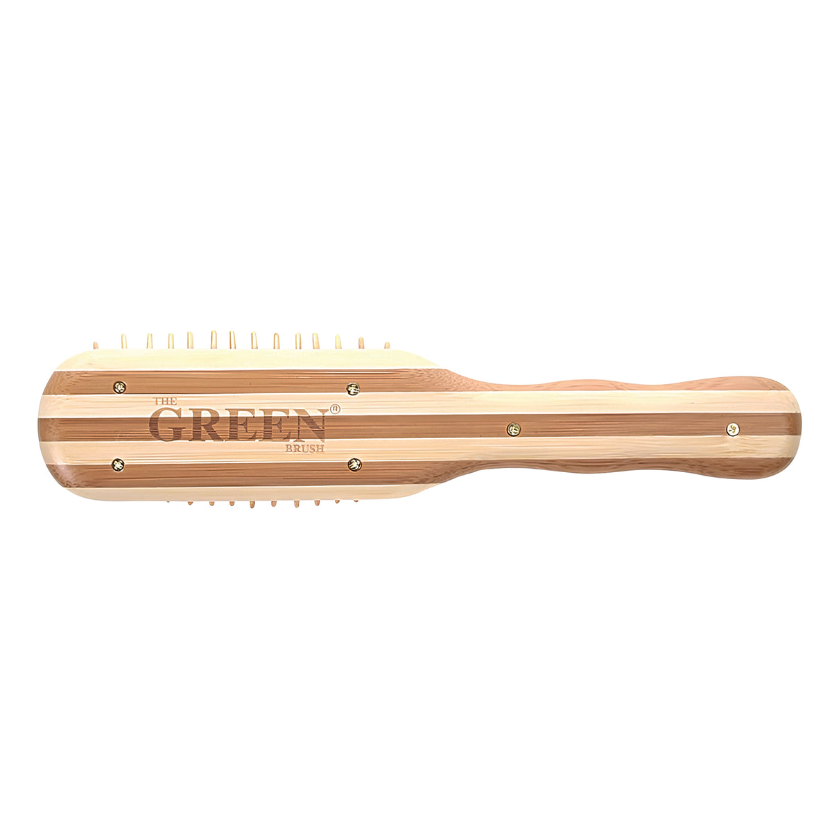 BASS The Green Brush Model 17 bamboo pin paddle hairbrush alternate view