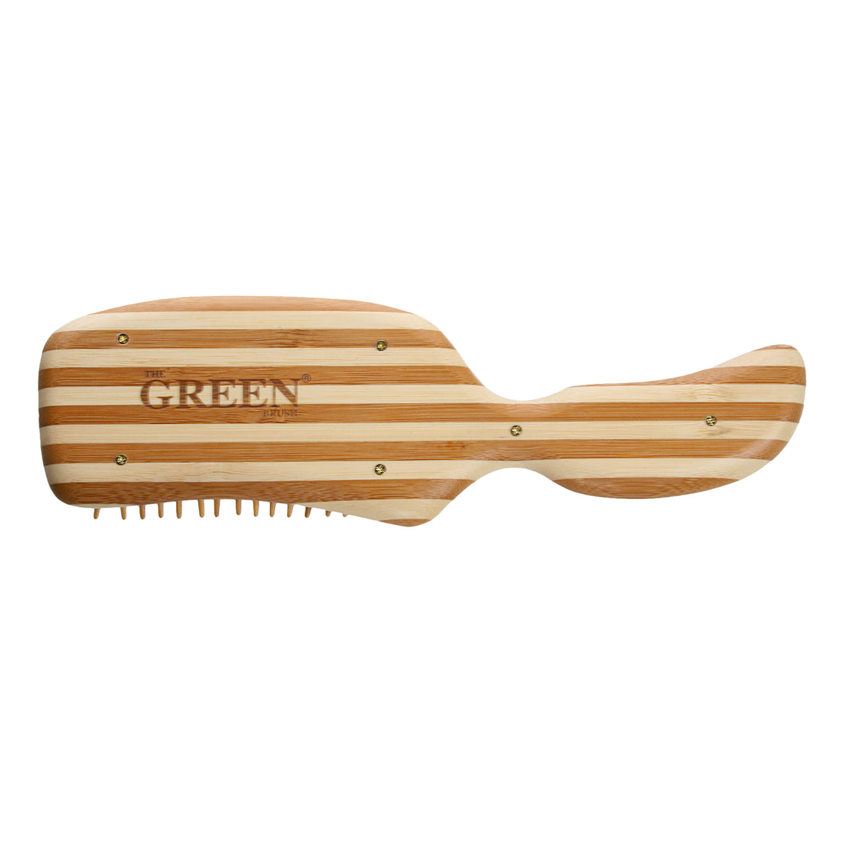 BASS The Green Brush Model 19 bamboo pin semi S hairbrush alternate view